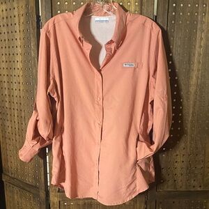 Columbia Coral Button-Up Outdoor Shirt Size L PFG